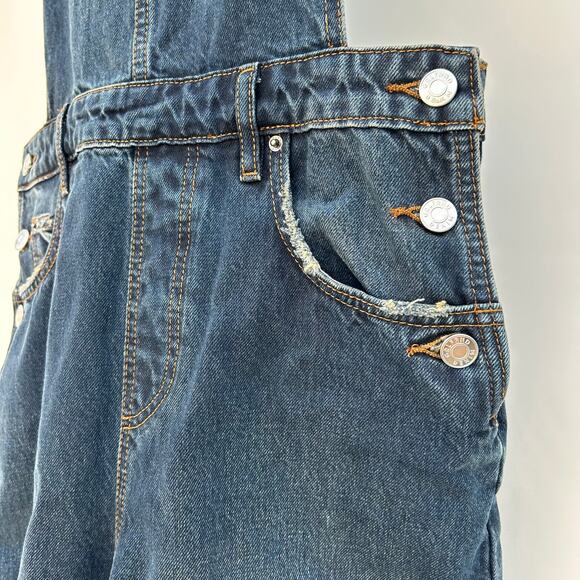 New GRLFRND Sadie Wide Leg Dark Goleta Wash Overalls Jean Denim Size 27 - Picture 9 of 12
